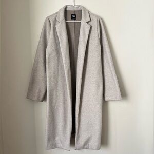 Zara Women's Cream Trench minimalist casual old money Coat size XL